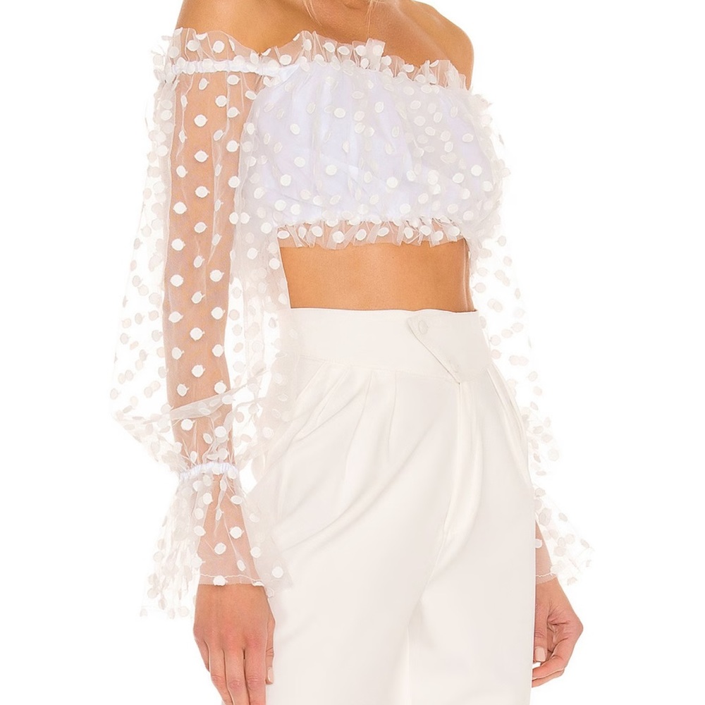 Baby Bye Bye Top in White by: MAJORELLE